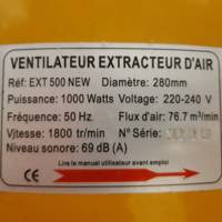 Ventilateur extracteur d'air